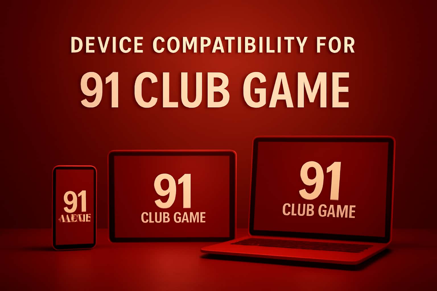 An informative graphic about 91 Club Game device compatibility with a futuristic theme.
