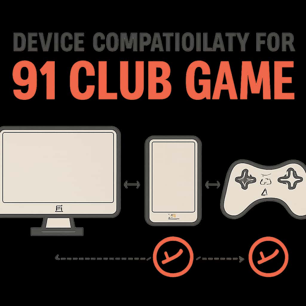 An educational diagram explaining device compatibility for 91 Club Game.