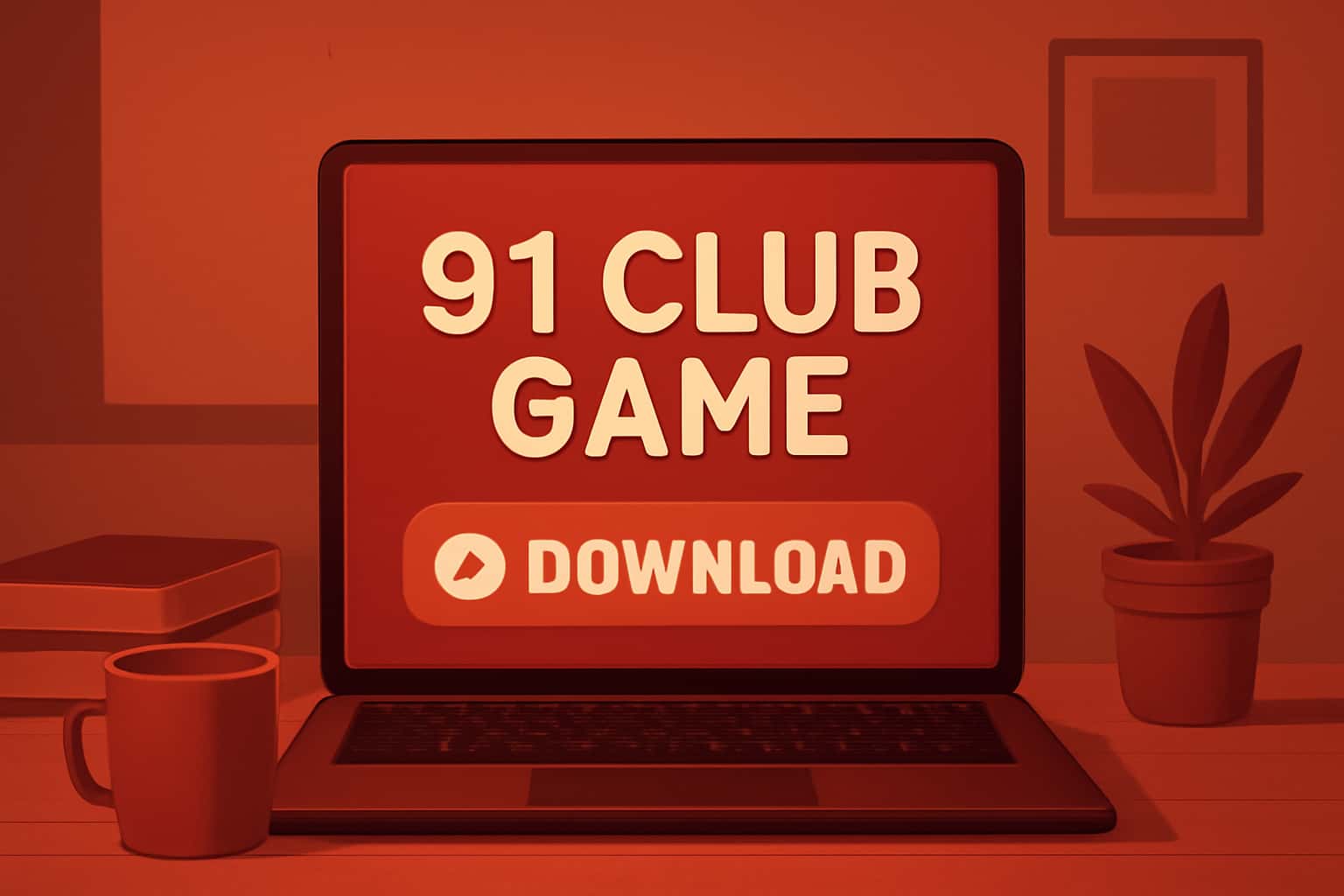 Informational scene illustrating the process of downloading the 91 Club Game.