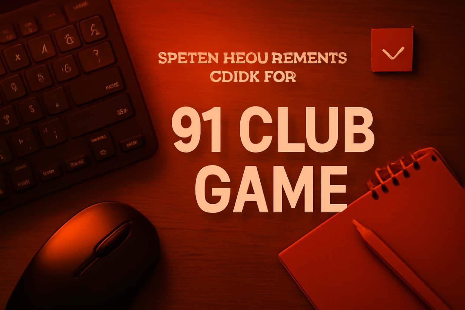 An informative scene illustrating the system requirements for the 91 Club Game with relevant text.